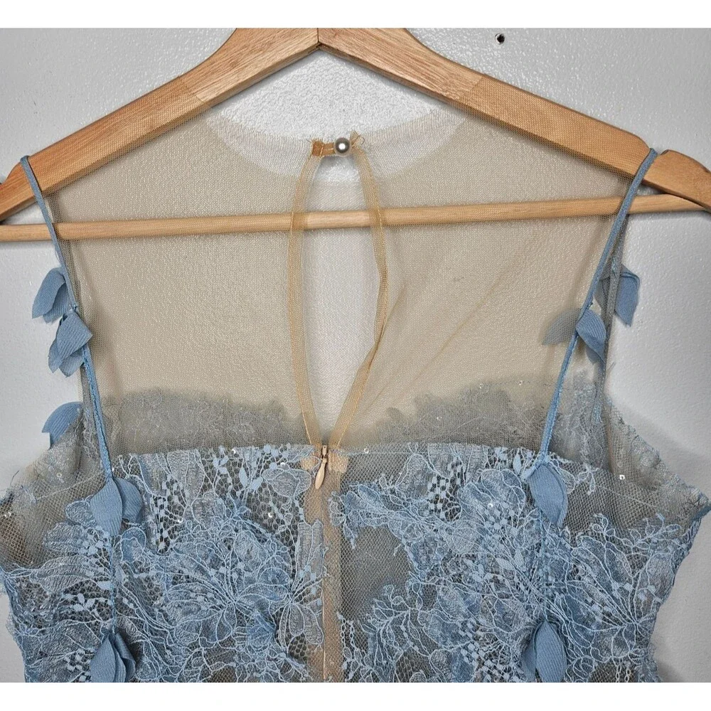 Blue Beaded Lace Midi Dress - Picture 7 of 14